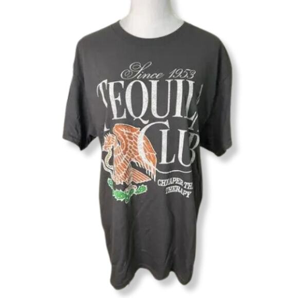Kid Dangerous Boyfriend T-Shirt Graphic Print "Tequila Club" Black W Large NWOT - Picture 2 of 9